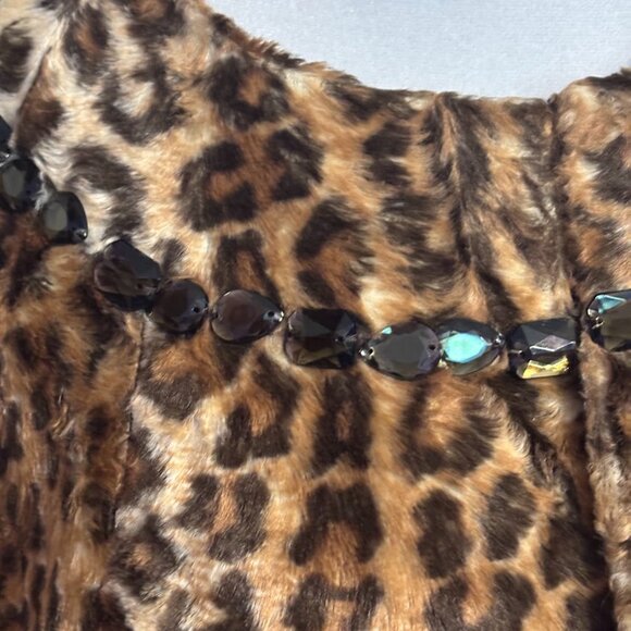 VICTOR ALFARO Leopard Print with 3/4 Sleeve Crop Jacket - Size 20W - Picture 4 of 16